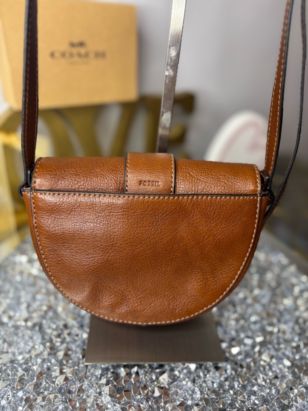 Fossil Harwell Small saddlebag Crossbody Bag NWOT - Picture 3 of 13